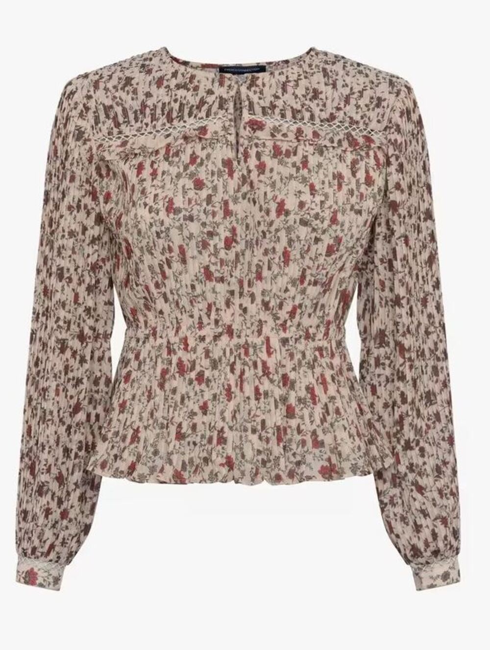 FRENCH CONNECTION floral boho pleated Alison blouse top - Picture 1 of 8